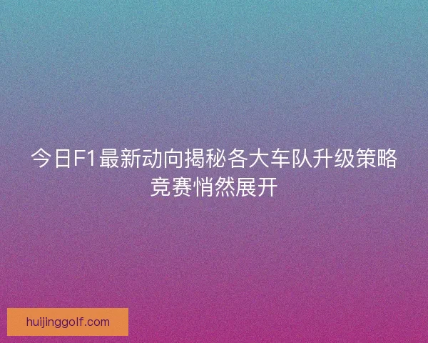 今日F1最新动向揭秘各大车队升级策略竞赛悄然展开